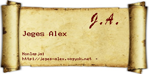 Jeges Alex névjegykártya